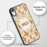 Cute Farm Animals Cow Goat Pig Chicken Yellow Custom Name Protective Phone Case Mobile Cover Durable Everyday Smartphone Shock Resistant