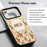 Cute Farm Animals Cow Goat Pig Chicken Yellow Custom Name Protective Phone Case Mobile Cover Durable Everyday Smartphone Shock Resistant