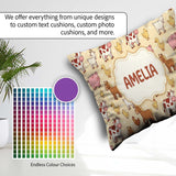 Custom Name Cute Farm Animals Cow Goat Pig Chicken Dots Seamless Square Filled Cushion Throw Pillow Sofa Bed Home Decor Zip Washable UK Made
