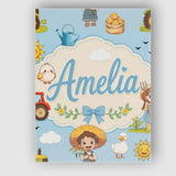 Personalised Name Cute Farm Tractor Farmer Custom  Unique Gift Idea Elegant Feature Canvas Wall Art Print Decor Picture Ready to Hang