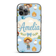 Cute Farm Tractor Farmer Duck Sun Cloud Seamless Custom Name Protective Phone Case Mobile Cover Durable Everyday Smartphone Shock Resistant
