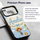 Cute Farm Tractor Farmer Duck Sun Cloud Seamless Custom Name Protective Phone Case Mobile Cover Durable Everyday Smartphone Shock Resistant