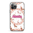 Cute Dachshund Valentine Hearts Love Seamless Custom Name Protective Phone Case Mobile Cover Durable Everyday Smartphone Shock Resistant