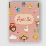 Personalised Name Cute Farm Tractor Farmer Custom  Unique Gift Idea Elegant Feature Canvas Wall Art Print Decor Picture Ready to Hang