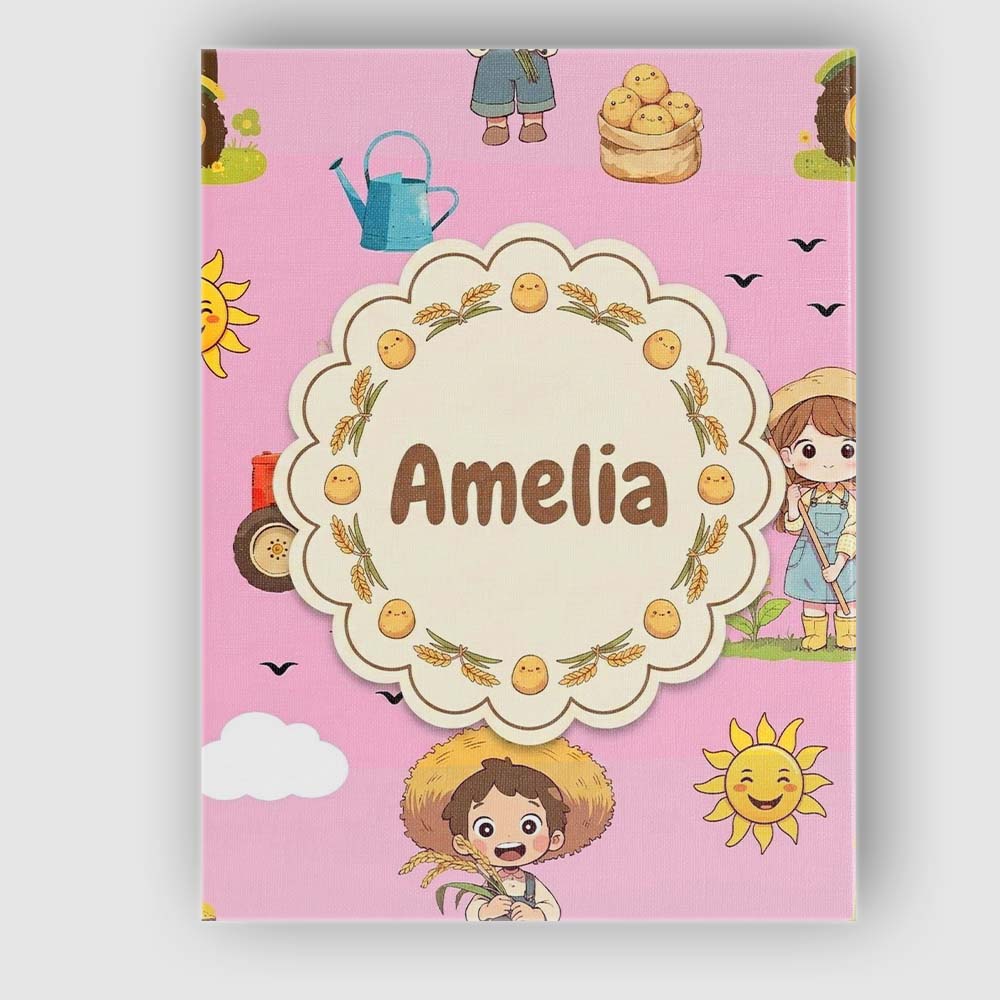 Personalised Name Cute Farm Tractor Farmer Custom  Unique Gift Idea Elegant Feature Canvas Wall Art Print Decor Picture Ready to Hang