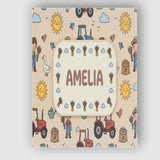 Personalised Name Cute Farm Tractor Farmer Custom  Unique Gift Idea Elegant Feature Canvas Wall Art Print Decor Picture Ready to Hang