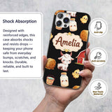 Cute Baby Goat Barn Hay Milk Chick Farm Black Custom Name Protective Phone Case Mobile Cover Durable Everyday Smartphone Shock Resistant