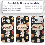Cute Baby Goat Barn Hay Milk Chick Farm Black Custom Name Protective Phone Case Mobile Cover Durable Everyday Smartphone Shock Resistant