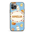 Cute Baby Goat Barn Hay Milk Chick Farm Blue Custom Name Protective Phone Case Mobile Cover Durable Everyday Smartphone Shock Resistant