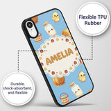 Cute Baby Goat Barn Hay Milk Chick Farm Blue Custom Name Protective Phone Case Mobile Cover Durable Everyday Smartphone Shock Resistant