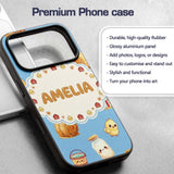 Cute Baby Goat Barn Hay Milk Chick Farm Blue Custom Name Protective Phone Case Mobile Cover Durable Everyday Smartphone Shock Resistant