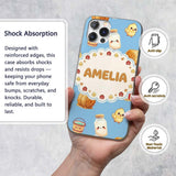 Cute Baby Goat Barn Hay Milk Chick Farm Blue Custom Name Protective Phone Case Mobile Cover Durable Everyday Smartphone Shock Resistant