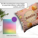 Custom Name Baby Goat Barn Hay Milk Chick Peach Seamless Pattern Square Filled Cushion Throw Pillow Sofa Bed Home Decor Zip Washable UK Made