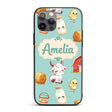 Cute Baby Goat Barn Hay Milk Chick Farm Mint Custom Name Protective Phone Case Mobile Cover Durable Everyday Smartphone Shock Resistant