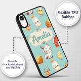 Cute Baby Goat Barn Hay Milk Chick Farm Mint Custom Name Protective Phone Case Mobile Cover Durable Everyday Smartphone Shock Resistant