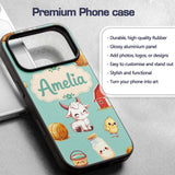 Cute Baby Goat Barn Hay Milk Chick Farm Mint Custom Name Protective Phone Case Mobile Cover Durable Everyday Smartphone Shock Resistant