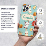 Cute Baby Goat Barn Hay Milk Chick Farm Mint Custom Name Protective Phone Case Mobile Cover Durable Everyday Smartphone Shock Resistant