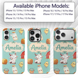 Cute Baby Goat Barn Hay Milk Chick Farm Mint Custom Name Protective Phone Case Mobile Cover Durable Everyday Smartphone Shock Resistant