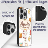 Cute Baby Goat Barn Hay Milk Chick Farm Grey Custom Name Protective Phone Case Mobile Cover Durable Everyday Smartphone Shock Resistant