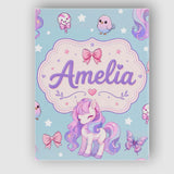 Personalised Name Cute Unicorn Pastel Stars Custom  Bespoke Interior Contemporary Canvas Wall Art Print Decor Picture Ready to Hang