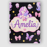 Personalised Name Cute Unicorn Pastel Stars Custom  Bespoke Interior Contemporary Canvas Wall Art Print Decor Picture Ready to Hang