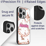 Cute Dachshund Valentine Hearts Love Seamless Custom Name Protective Phone Case Mobile Cover Durable Everyday Smartphone Shock Resistant