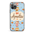 Cute Autumn Scarecrow Pumpkins Printed Design Custom Name Protective Phone Case Mobile Cover Durable Everyday Smartphone Shock Resistant