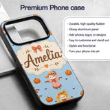 Cute Autumn Scarecrow Pumpkins Printed Design Custom Name Protective Phone Case Mobile Cover Durable Everyday Smartphone Shock Resistant