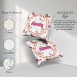 Custom Name Cute Dachshund Valentine Hearts Seamless Pattern Square Filled Cushion Throw Pillow Sofa Bed Home Decor Zip Washable UK Made
