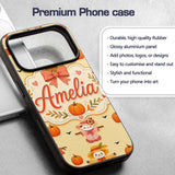 Cute Autumn Scarecrow Pumpkins Printed Design Custom Name Protective Phone Case Mobile Cover Durable Everyday Smartphone Shock Resistant