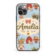 Cute Autumn Farm Barn Scarecrow Sunflower Floral Custom Name Protective Phone Case Mobile Cover Durable Everyday Smartphone Shock Resistant
