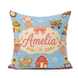Custom Name Cute Autumn Farm Barn Scarecrow Sunflower Floral Sky Square Filled Cushion Throw Pillow Sofa Bed Home Decor Zip Washable UK Made