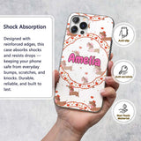 Cute Dachshund Valentine Hearts Love Seamless Custom Name Protective Phone Case Mobile Cover Durable Everyday Smartphone Shock Resistant