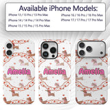 Cute Dachshund Valentine Hearts Love Seamless Custom Name Protective Phone Case Mobile Cover Durable Everyday Smartphone Shock Resistant