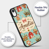 Cute Autumn Farm Barn Scarecrow Sunflower Floral Custom Name Protective Phone Case Mobile Cover Durable Everyday Smartphone Shock Resistant