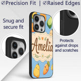 Cute Kawaii Autumn Vegetables Corn Pumpkin Carrot Custom Name Protective Phone Case Mobile Cover Durable Everyday Smartphone Shock Resistant