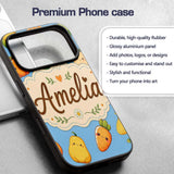 Cute Kawaii Autumn Vegetables Corn Pumpkin Carrot Custom Name Protective Phone Case Mobile Cover Durable Everyday Smartphone Shock Resistant