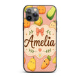 Cute Kawaii Autumn Vegetables Corn Pumpkin Carrot Custom Name Protective Phone Case Mobile Cover Durable Everyday Smartphone Shock Resistant