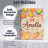 Personalised Name Cute Kawaii Autumn Custom Premium Decorative Design Modern Room Accent Canvas Wall Art Print Decor Picture Ready to Hang