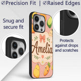 Cute Kawaii Autumn Vegetables Corn Pumpkin Carrot Custom Name Protective Phone Case Mobile Cover Durable Everyday Smartphone Shock Resistant