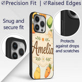 Cute Kawaii Autumn Vegetables Corn Pumpkin Carrot Custom Name Protective Phone Case Mobile Cover Durable Everyday Smartphone Shock Resistant