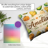 Custom Name Kawaii Autumn Vegetables Corn Pumpkin Beige Seamless Square Filled Cushion Throw Pillow Sofa Bed Home Decor Zip Washable UK Made