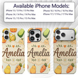 Cute Kawaii Autumn Vegetables Corn Pumpkin Carrot Custom Name Protective Phone Case Mobile Cover Durable Everyday Smartphone Shock Resistant