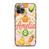 Cute Kawaii Autumn Vegetables Corn Pumpkin Carrot Custom Name Protective Phone Case Mobile Cover Durable Everyday Smartphone Shock Resistant