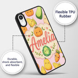 Cute Kawaii Autumn Vegetables Corn Pumpkin Carrot Custom Name Protective Phone Case Mobile Cover Durable Everyday Smartphone Shock Resistant