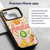 Cute Kawaii Autumn Vegetables Corn Pumpkin Carrot Custom Name Protective Phone Case Mobile Cover Durable Everyday Smartphone Shock Resistant