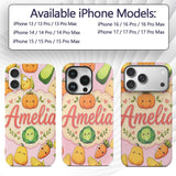 Cute Kawaii Autumn Vegetables Corn Pumpkin Carrot Custom Name Protective Phone Case Mobile Cover Durable Everyday Smartphone Shock Resistant