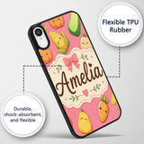 Cute Kawaii Autumn Vegetables Corn Pumpkin Carrot Custom Name Protective Phone Case Mobile Cover Durable Everyday Smartphone Shock Resistant