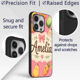 Cute Kawaii Autumn Vegetables Corn Pumpkin Carrot Custom Name Protective Phone Case Mobile Cover Durable Everyday Smartphone Shock Resistant