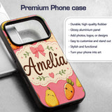 Cute Kawaii Autumn Vegetables Corn Pumpkin Carrot Custom Name Protective Phone Case Mobile Cover Durable Everyday Smartphone Shock Resistant